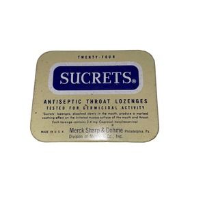 Vintage, 1950/60's Sucrets Antiseptic Throat Lozenges Tin - Empty